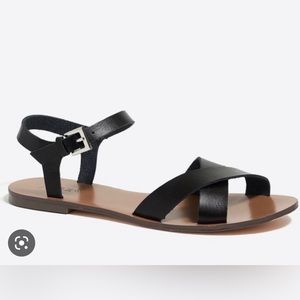 New JCrew Factory Criss Cross Sandals in Black (Size 9)